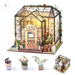 Bb-diy บ้านตุ๊กตา🌸 diy โมเดล บ้าน ENNY Greenhouse พร้อมไฟ LED