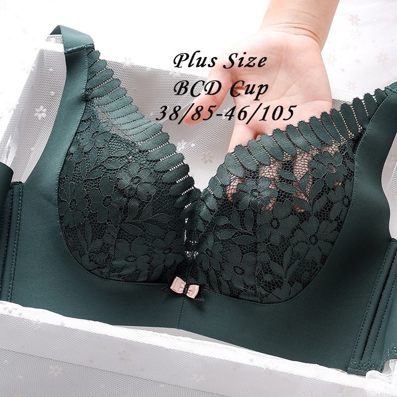 Hope Plus ขนาด Bra สําหรับผู้หญิงไร้สายเซ็กซี่ชุดชั้นในสตรี Padding Bralette เสื้อกั๊กขนาดใหญ่ 44/46