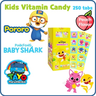 [Pororo, Pinkfong Baby Shark, Little bus Tayo] Korea Multi Vitamin Candy 250tab / Kids Vitamin C+D+Zinc