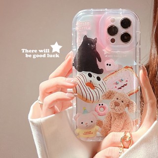 เคสใส แบบนิ่ม ลายการ์ตูนโดนัท สําหรับ Iphone 14 11 12 13 PRO MAX AT0010