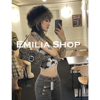 EMILIA SHOP เสื้อกล้ามครอป เสื้อแขนกุด สไตล์เกาหลีA20K0CE