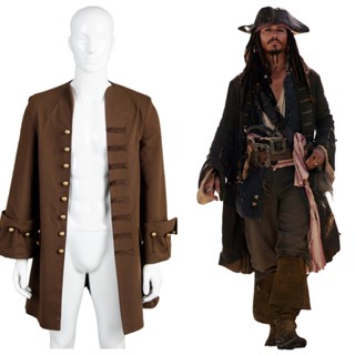 เสื้อแจ็กเก็ต ชุดคอสเพลย์โจรสลัด Pirates of the Caribbean Jack Sparrow