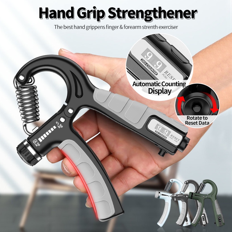 5-60Kg Hand Gripper R-Shape ปรับนับได้ Hand Grip Strength การออกกําลังกาย Strengthener Gripper