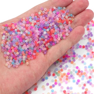 ลูกปัดสีรุ้ง ทรงกลม ขนาด 2 มม. 3 มม. 4 มม. สําหรับทําเครื่องประดับ ต่างหู สร้อยคอ DIY