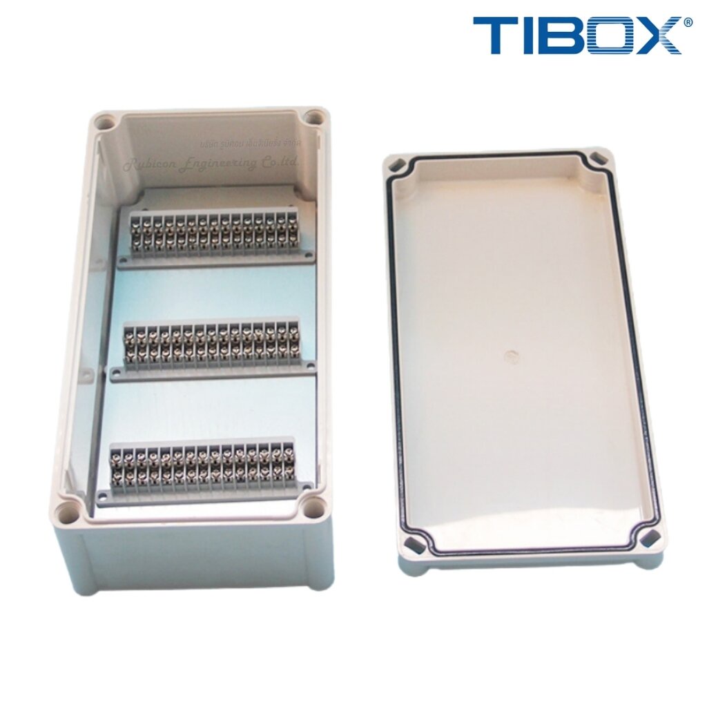TIBOX TJ-45P กล่องพลาสติก พร้อมเทอร์มินอลบล็อก (Plastic Terminal Block Box IP66) 45Pole 10A Size : 3