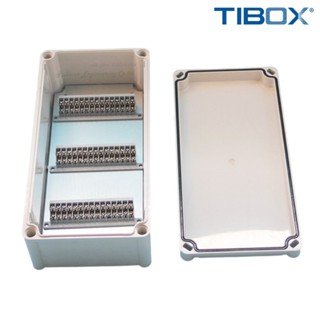 TIBOX TJ-45P กล่องพลาสติก พร้อมเทอร์มินอลบล็อก (Plastic Terminal Block Box IP66) 45Pole 10A Size : 380x190x100 mm.