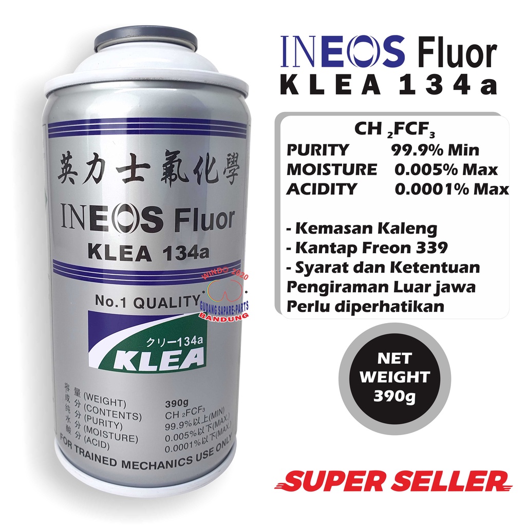 FREON R134A REFRIGANT KLEA INOS | PREON KLEA 390GRAM CANNED PACKAGING | รถ FREON R-134, REFRIGERATOR