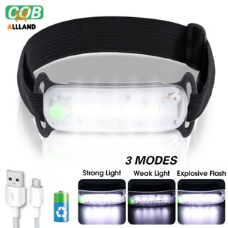 ไฟฉายคาดศีรษะ LED COB ชาร์จ USB ขนาดเล็ก ที่มีประสิทธิภาพ สําหรับตั้งแคมป์กลางแจ้ง ล่าสัตว์