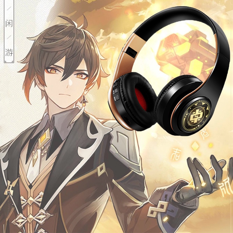 Genshin Impact Xiao Zhong Li Kaedehara Kazuha Beelzebul Klee Hu Tao ชุดหูฟังบลูทูธไร้สาย แบบพกพา สามโหมด สําหรับเล่นเกม