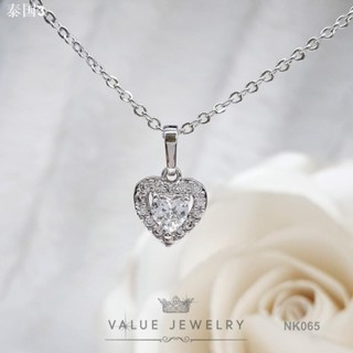 Value Jewelry NK065 กว้าง1cmยาว1.6cmสร้อยยาว45cm สร้อยคอ จี้ แฟชั่น ขายดี ราคาส่ง เพชร CZ คริสตัล