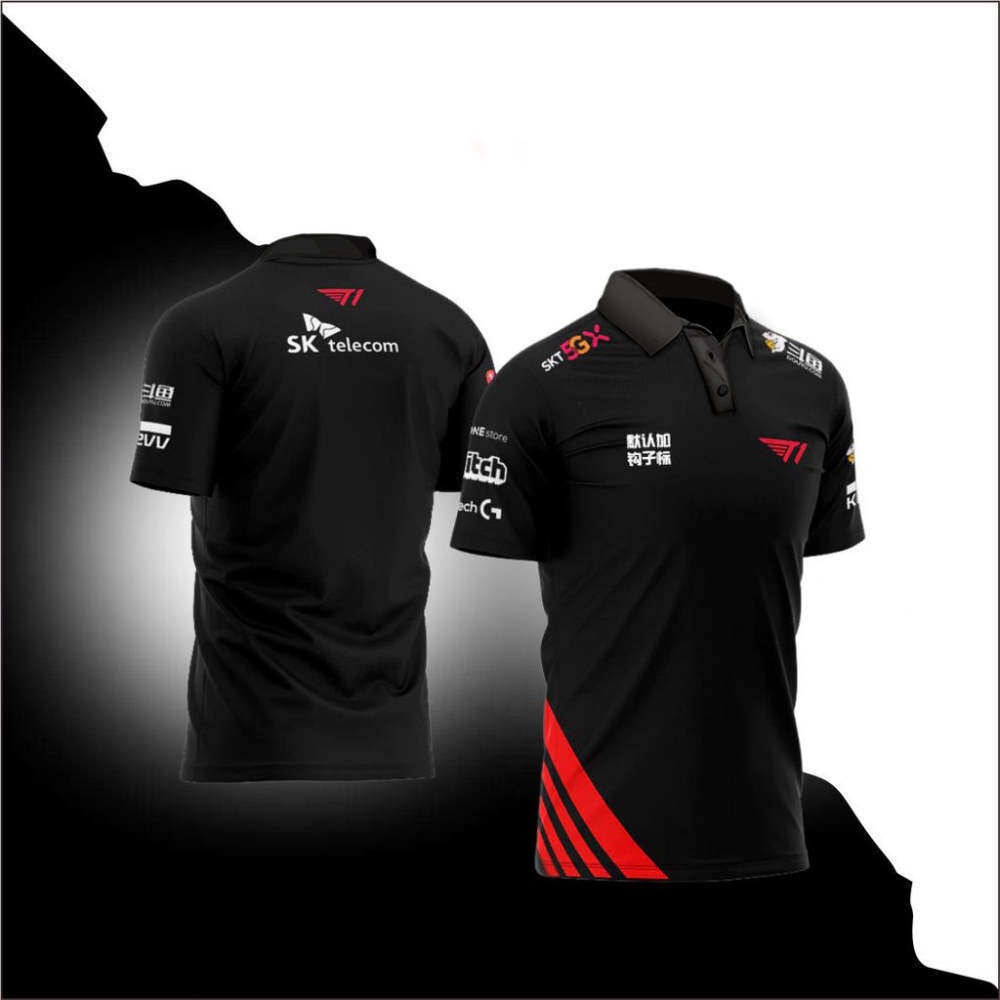 เสื้อโปโล ลายเกม dota JERSEY T1 SKT T1 สีดํา