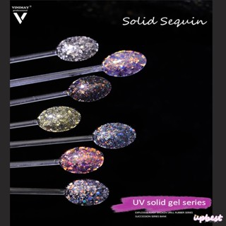 ♕Hanbi 12สีเล็บเจล Glitter Flash Shimmer กึ่งถาวร Soak Off วานิช Led/uv โคมไฟเล็บกาวเล็บ Upbest