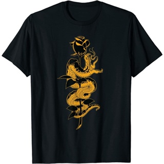 Daily Wear Summer Cotton Snake And R0Se Traditional Tatt00 Great Gift T-Shirt_02