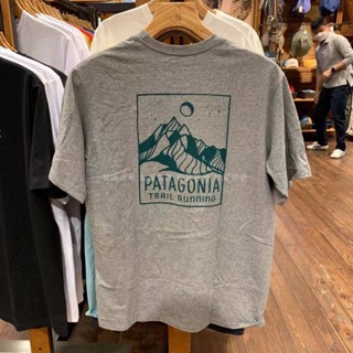 เสื้อยืดแขนสั้น ผ้าฝ้าย พิมพ์ลาย Patagonia Ridgeline Runner สําหรับผู้ชาย