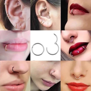 จิวจมูก สเตนเลส ผู้หญิง ที่มีสีสัน ไทเทเนียม ปลอม ปาก เจาะ แหวน แฟชั่น ไม่ต้องเจาะกระดูกอ่อน ต่างหูห่วง บุคลิกภาพ พังก์ เครื่องประดับ อุปกรณ์เสริม