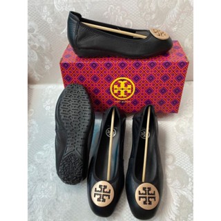 รองเท้าส้นแบน พิมพ์ลายโลโก้ tory burch สําหรับผู้หญิง