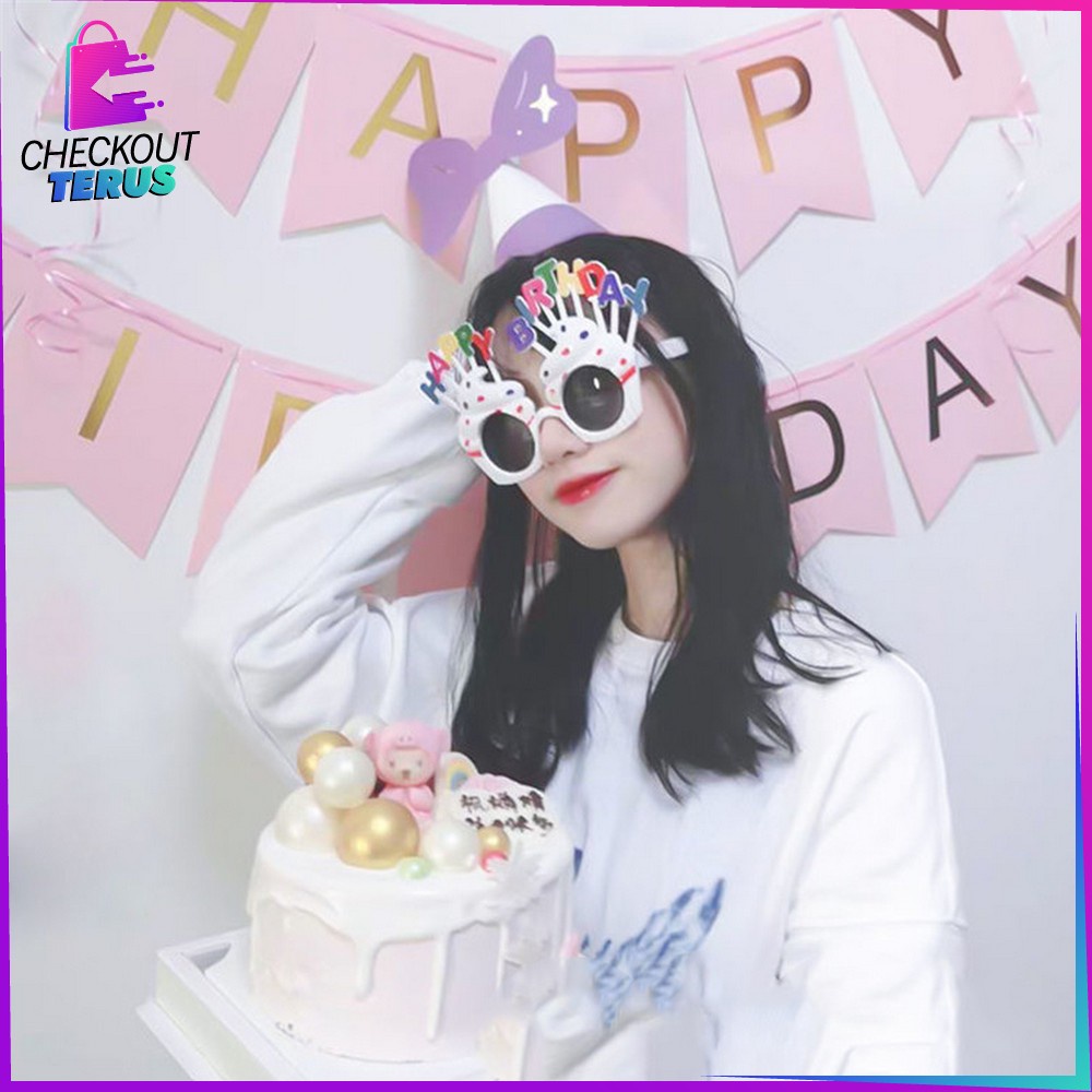 CT C794 Happy Birthday Party แว่นตาสําหรับสาว Cupcake แว่นตา Unisex ผู้ชายผู้หญิงแฟชั่นนําเข้าตกแต่ง