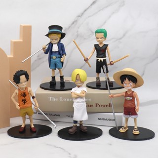 โมเดลตุ๊กตา One Piece Luffy Essa Sanji Sauron ขนาดเล็ก 5 ชิ้น