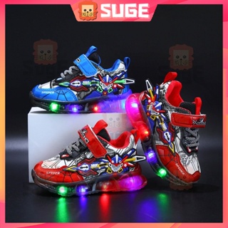 【Suge】รองเท้าผ้าใบลําลอง มีไฟ LED เรืองแสง ระบายอากาศ กันลื่น สําหรับเด็กผู้ชาย ผู้หญิง เหมาะกับการวิ่ง เล่นกีฬา