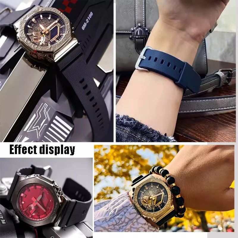 สายนาฬิกาข้อมือ ซิลิโคน สําหรับ GM-2100 GA-5600 2100#039; s สายนาฬิกาข้อมือ กันน้ํา สําหรับเล่นกีฬา