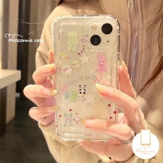 เคสโทรศัพท์มือถือแบบนิ่ม Tpu ใส กันกระแทก ลายการ์ตูนแมว หมีน่ารัก สไตล์เกาหลี สําหรับ iPhone 7Plus 11 13 14 12 Pro Max XR 7 8 6s 6 Plus X XS Max SE 2020