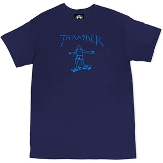 2023เสื้อยืด พิมพ์ลายโลโก้ Skate Thrasher Gonz สําหรับผู้ชาย