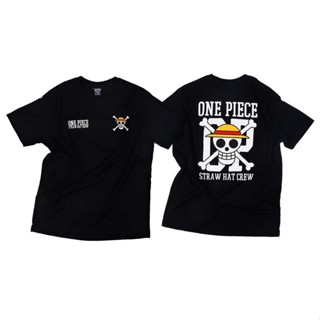 [สินค้าลิขสิทธิ์แท้/พร้อมส่ง] เสื้อยืดคอกลม สีดำ ลูฟี่ | One Piece T-shirt [No.348] ผ้าคอตตอน เสื้อยืดแบรนด์