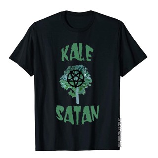 [100% Cotton]เสื้อยืด ผ้าฝ้าย พิมพ์ลาย Kale Satan Funny Demonic Pentagram สําหรับผู้ชายเสื้อยืด_04