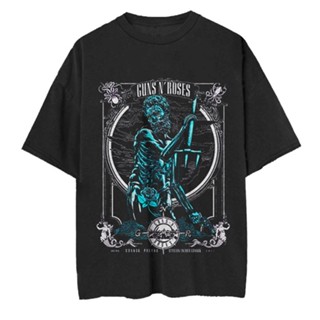 oversize T-shirt เสื้อยืดพรีเมี่ยม พิมพ์ลายวงดนตรี Gun N Roses S-5XL