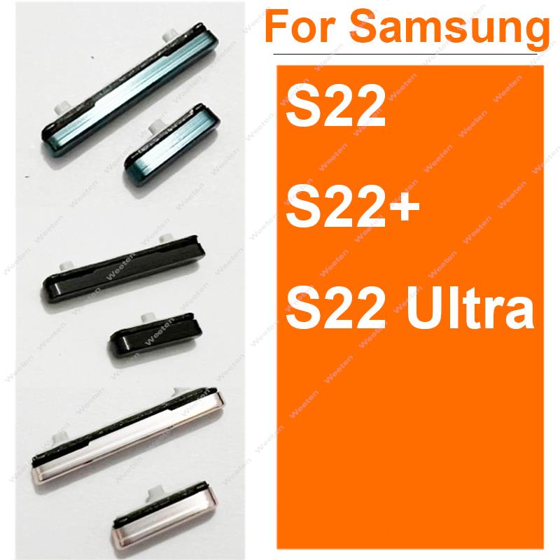 สําหรับ Samsung Galaxy S22 S901B S22 Plus S906B S22 Ultra S908B 5G ปริมาณด้านข้างปุ่มเปิดปิดระดับเสียงปุ่มสวิทช์