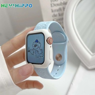สายนาฬิกาข้อมือซิลิโคน พิมพ์ลายนูน สําหรับสมาร์ทวอทช์ iwatch 8 7 6 5 4 3 45 44 42 41 40 38 มม.