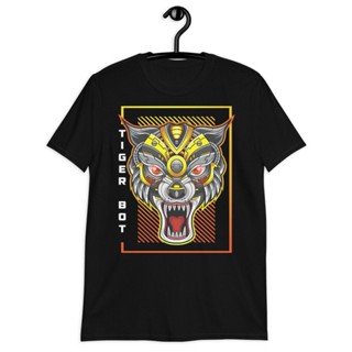 Cartoon Tiger Bot Cyborg Robot Head Cyberpunk Alien Design TShirt Shirt_12