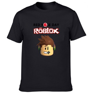 เสื้อยืดพิมพ์ลายแฟชั่น เสื้อยืดแขนสั้นลําลอง พิมพ์ลายการ์ตูน Roblox แฟชั่นฤดูร้อน สําหรับผู้ชาย_03