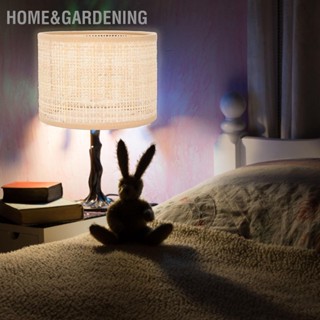 Home&amp;Gardening โคมไฟหวายเปลี่ยนทอตะกร้าโคมระย้าวินเทจแขวนโต๊ะชั้นแสงปกE27 E14