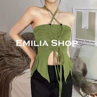 EMILIA SHOP เสื้อ เสื้อแขนกุด ครอปแขนกุด A20K0AN