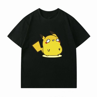 เสื้ ❁▫✘Pokémon Frog Seed Charmander Pikachu Jenny Turtle เสื้อยืดแขนสั้นลายการ์ตูนน่ารักS-5XL