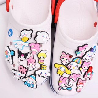 SANRIO จี้การ์ตูนอนิเมะญี่ปุ่น Jibits Crocks My Melody สําหรับตกแต่งรองเท้า