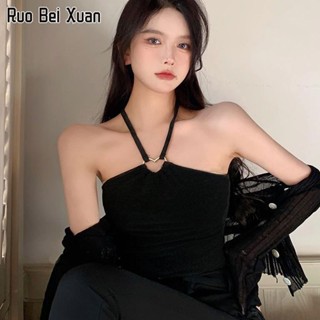 RUO BEI XAUN สายแขวนขนาดเล็กสีขาวบางของผู้หญิง 2032 ใหม่สายแขวนเสื้อกั๊กแฟชั่นเกาหลี