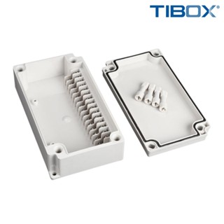 TIBOX TJ-15P กล่องพลาสติก พร้อมเทอร์มินอลบล็อก(Plastic Terminal Block Box IP66) 15Pole 10A Size : 180x110x55 mm.