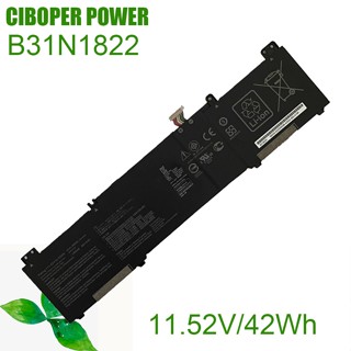 CP แบตเตอรี่แล็ปท็อปของแท้ B31N1822 11.52V/42Wh/3553MAh สำหรับ ZenBook Flip 14 Q406DA UM462DA UX462 UX462DA