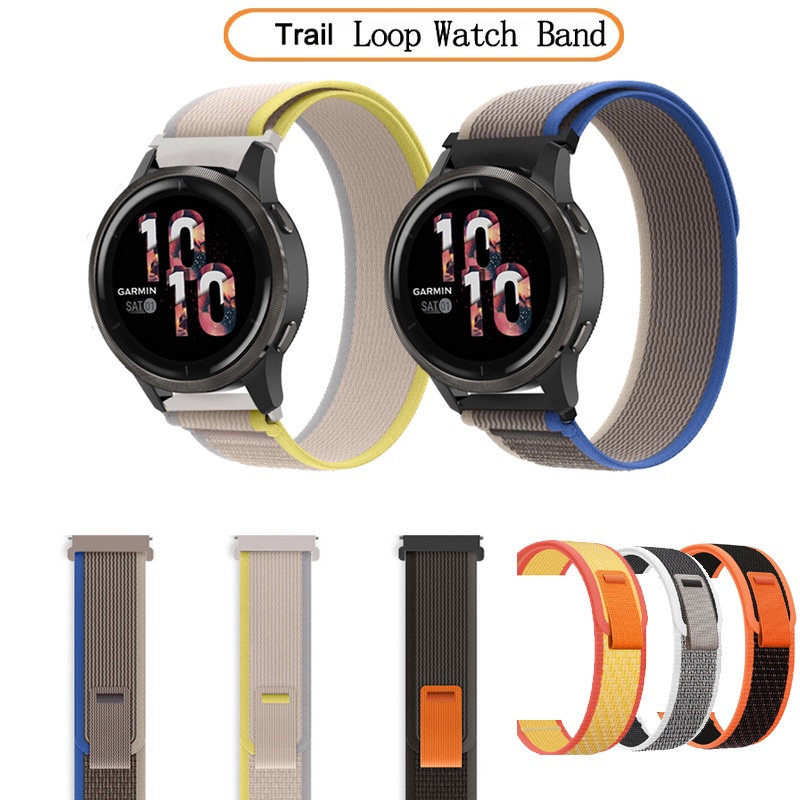 18 มม.Trail Loop นาฬิกาสายไนลอนสําหรับ Garmin Venu 3s Venu 2s 40 มม./Forerunner 255S 265S/vivomove3S/Vivoactive 4s/Active S เปลี่ยนสายนาฬิกาอัจฉริยะ