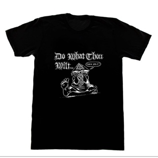 เสื้อยืด ลาย Thankgiving Aleister Crowley Do What Thou Wilt Satan Pentagram ของขวัญ สําหรับผู้ชาย_01