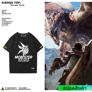 Monster Hunter World เสื้อยืดแบบสแตนด์อโลนเกม Thunder wolf dragon bombing dragon ความเห็นอกเห็นใจผู้ชายและผู้หญิงผ้_03