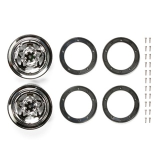 [ชุดแต่งรถบังคับ] TAMIYA 54493 OP.1493 CR-01 Metal Plated Pentagram Wheels (Offset +5, 2pcs.) ชุดแต่งทามิย่าแท้ rc