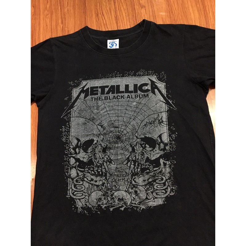 เสื้อยืดพิมพ์ลายแฟชั่น เสื้อวง METALLICA THE BLACK ALBUM Size S มือ2