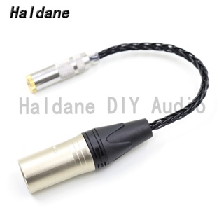 Haldane HIFI 7N อะแดปเตอร์สายเคเบิ้ลเชื่อมต่อเสียง ชุบเงิน 4pin XLR ตัวผู้ เป็น 3.5 มม. TRRS ตัวเมีย XLR เป็น 3.5 DIY