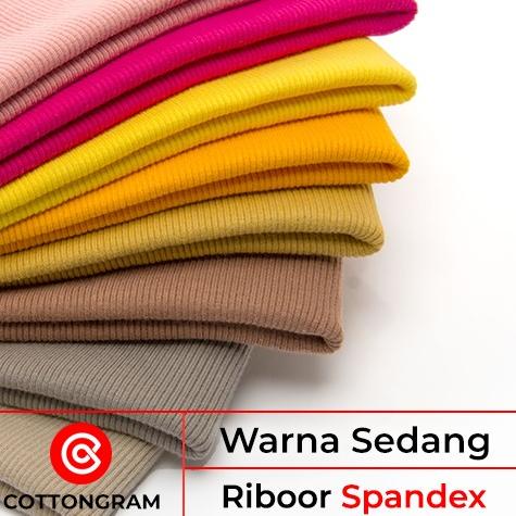 Chekout COTTONGRAM Rib Bur Cotton Spandex Fabric Medium Color Series ต่อ 200 กรัม
