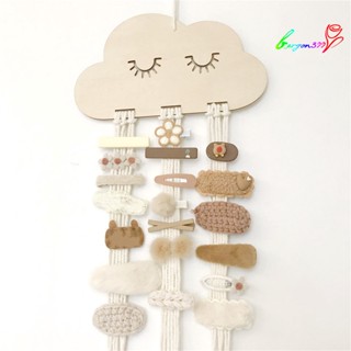 【AG】Hairpin Storage Wall Mounted Good Capacity Cotton Line Cloud Decorative Headband