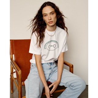 Sporty &amp; Rich American เสื้อยืดลําลอง แขนสั้น ครึ่งแขน สไตล์วินเทจ