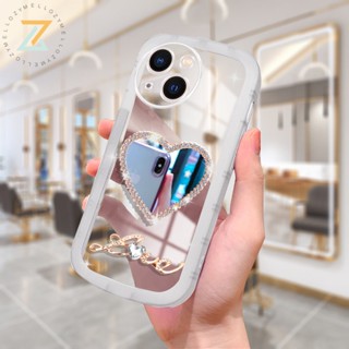 Zymello เคส OPPO A76 A96 A74 A31 A9 2020 A5 2020 A52 A72 A92 A95 A93 A94 A16K A16E เคสโทรศัพท์ซิลิโคนกระจกหัวใจแฟชั่นระดับไฮเอนด์